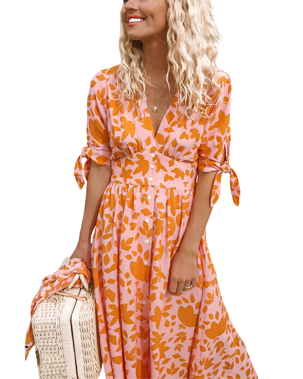 Maggie - Elegant Women's Orange Dress for Any Occasion