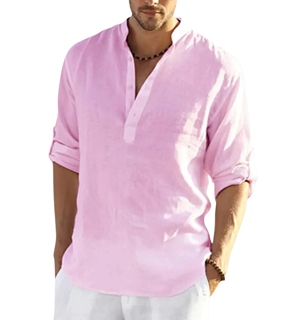 Everett - Elegant Men's Linen Shirt with Classic Collar
