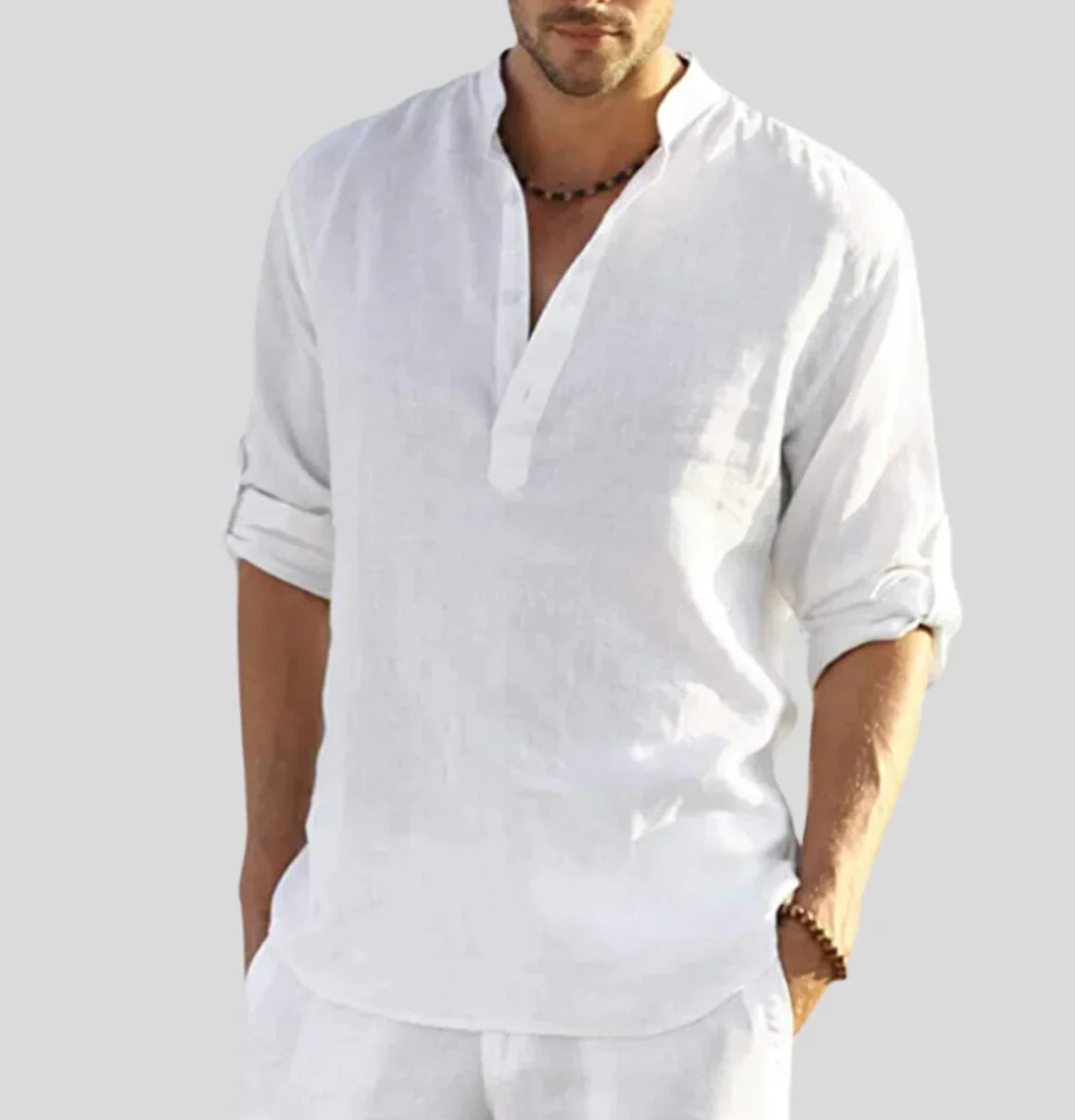 Everett - Elegant Men's Linen Shirt with Classic Collar