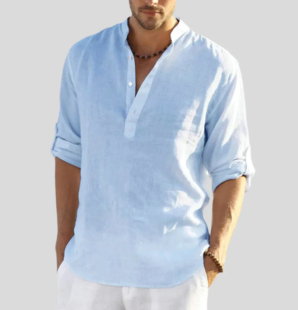 Everett - Elegant Men's Linen Shirt with Classic Collar