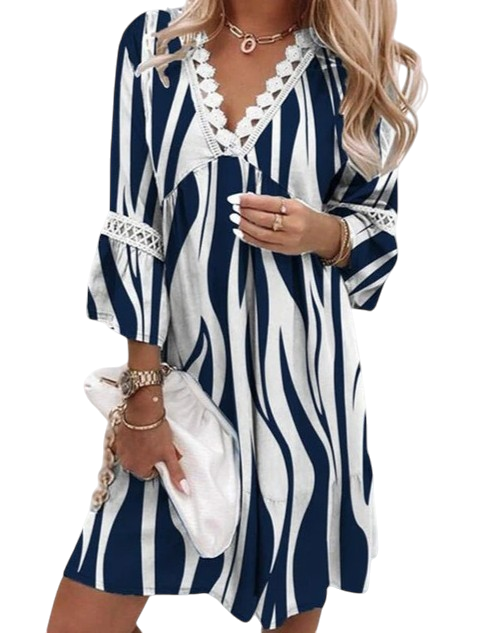 Fenja - Stylish Women's Casual Dress with Boho Vibes and Embroidery
