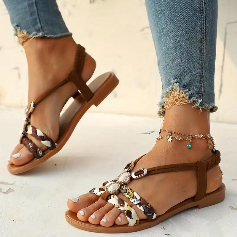 Erin - Stylish Women's Flat Sandals with Boho Design and Comfort