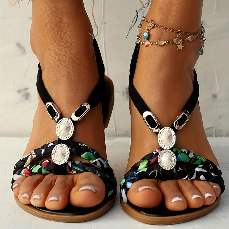 Erin - Stylish Women's Flat Sandals with Boho Design and Comfort