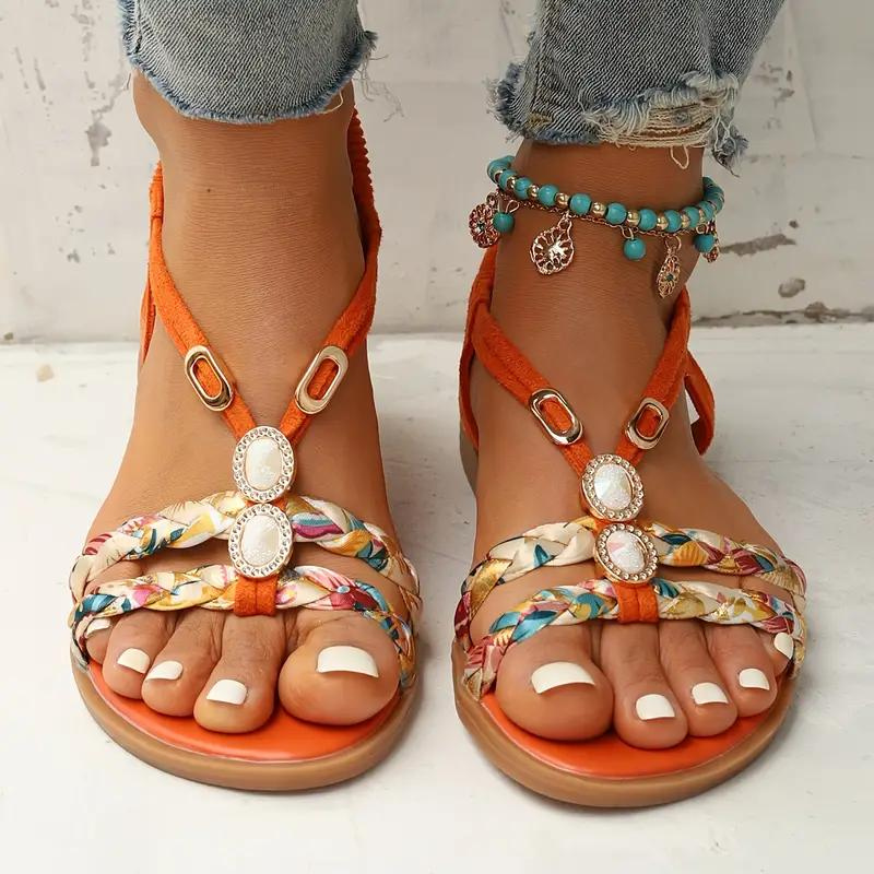 Erin - Stylish Women's Flat Sandals with Boho Design and Comfort