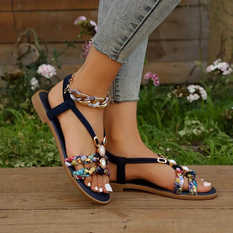 Erin - Stylish Women's Flat Sandals with Boho Design and Comfort