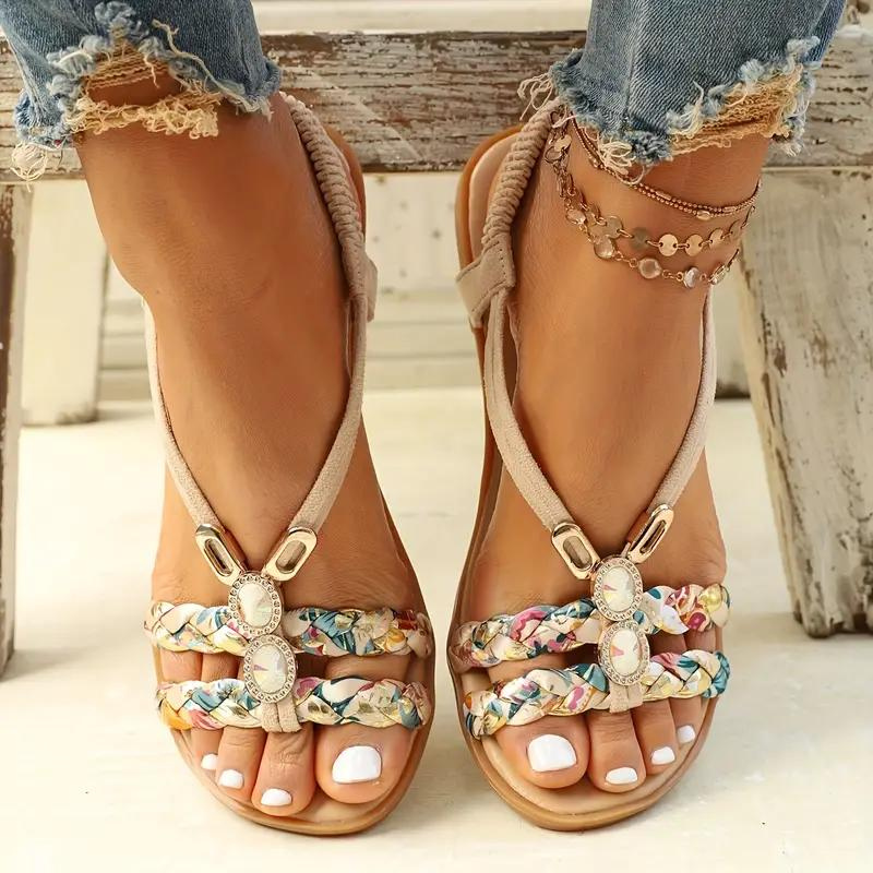Erin - Stylish Women's Flat Sandals with Boho Design and Comfort