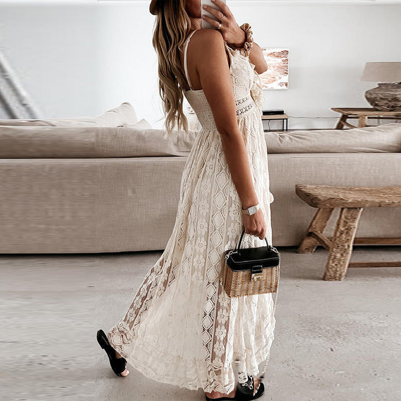 Harlow - Boho Chic Dress with Romantic Embroidery and Playful Pompoms