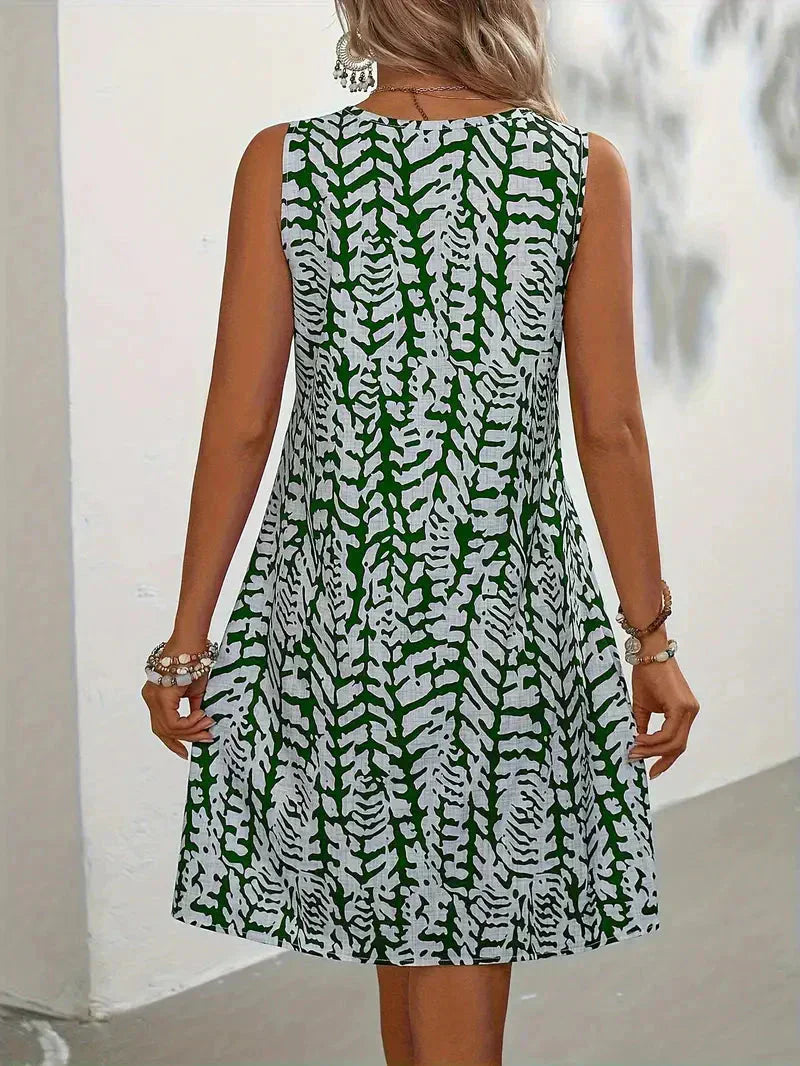 Gina - Stylish Printed Sleeveless Dress for Summer Days