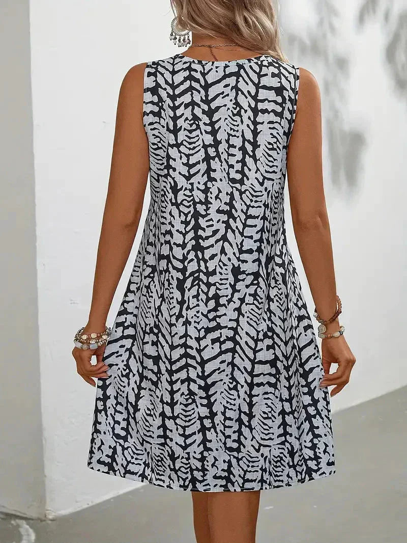 Gina - Stylish Printed Sleeveless Dress for Summer Days