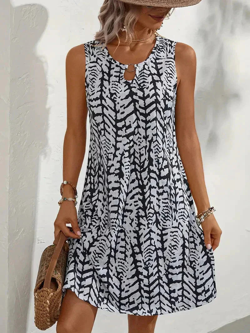 Gina - Stylish Printed Sleeveless Dress for Summer Days