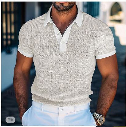 Miguel - Fashionable Men's Knitted Polo Shirt for Casual and Business Wear