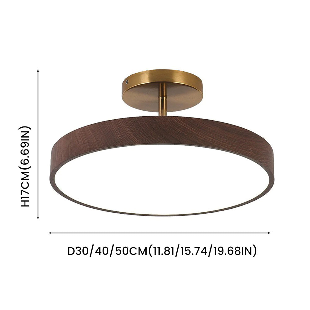 Suspora - Wood LED Ceiling Light Semi Flush Mount Fixture