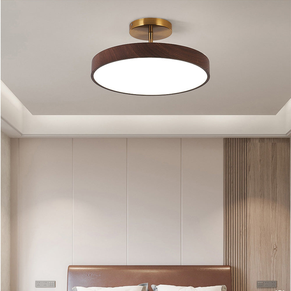 Suspora - Wood LED Ceiling Light Semi Flush Mount Fixture