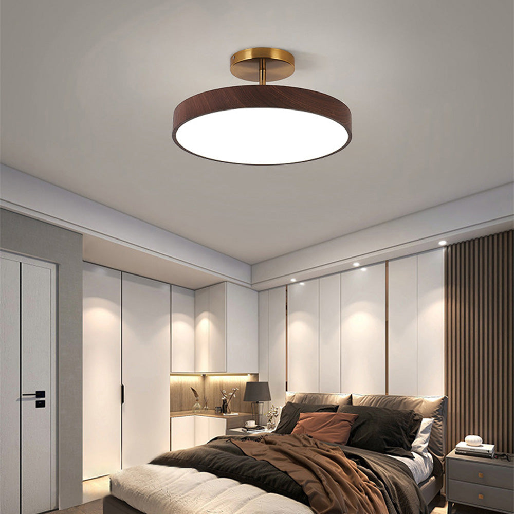 Suspora - Wood LED Ceiling Light Semi Flush Mount Fixture