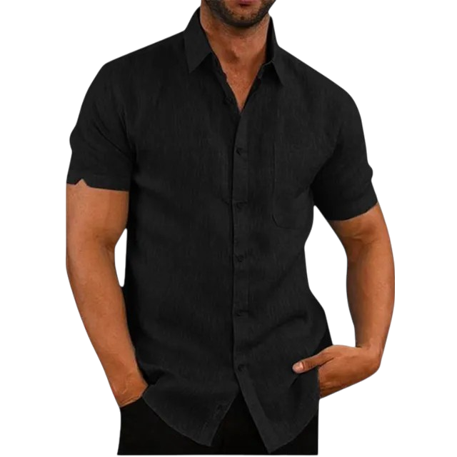 Jayden - Classic Linen Shirt for Men with Short Sleeves