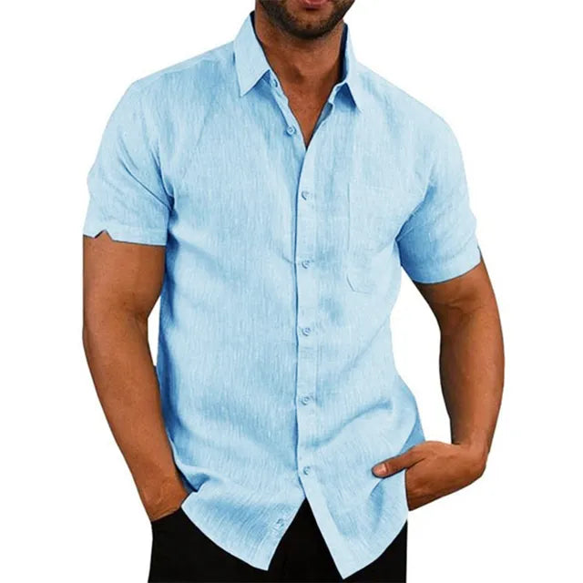 Jayden - Classic Linen Shirt for Men with Short Sleeves