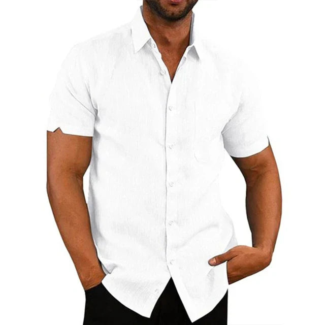 Jayden - Classic Linen Shirt for Men with Short Sleeves