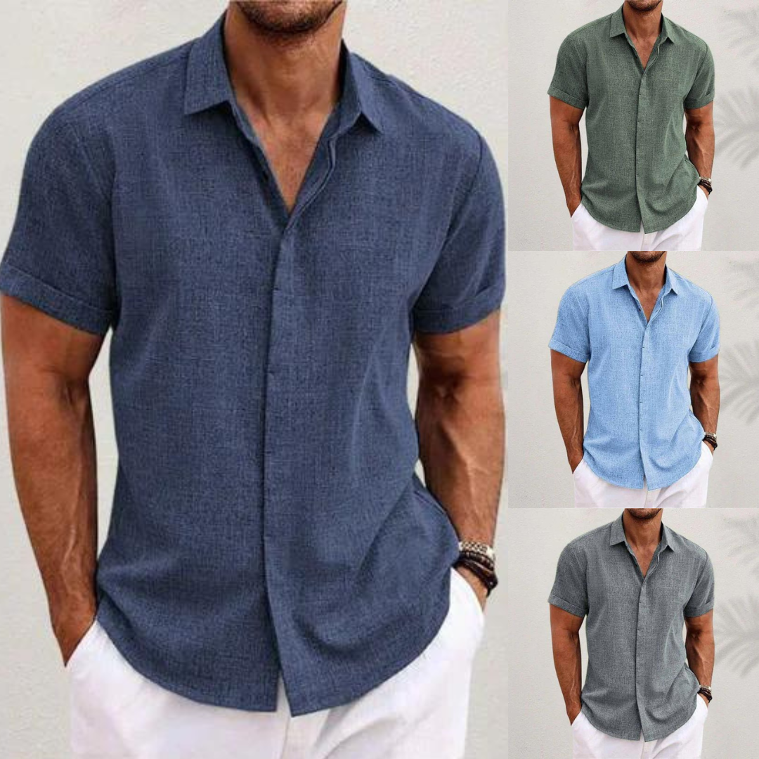 Eric - Stylish Men's Button-Up Shirt for Effortless Summer Vibes