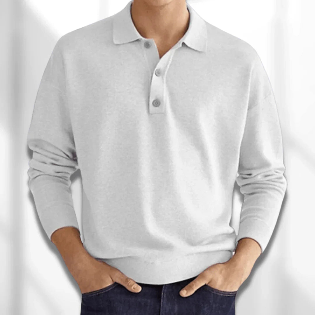 Jeffrey - Stylish Men's Long-Sleeved Polo Sweater for All-Day Comfort