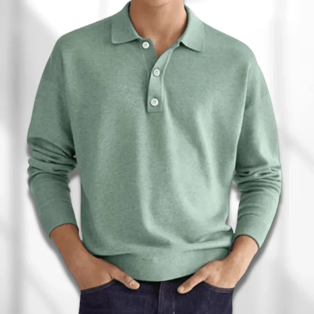 Jeffrey - Stylish Men's Long-Sleeved Polo Sweater for All-Day Comfort