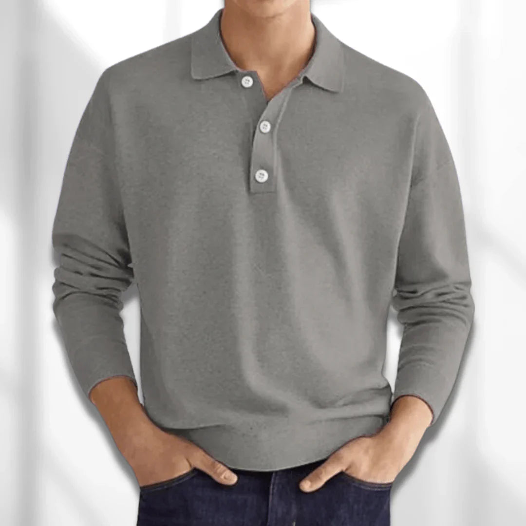 Jeffrey - Stylish Men's Long-Sleeved Polo Sweater for All-Day Comfort