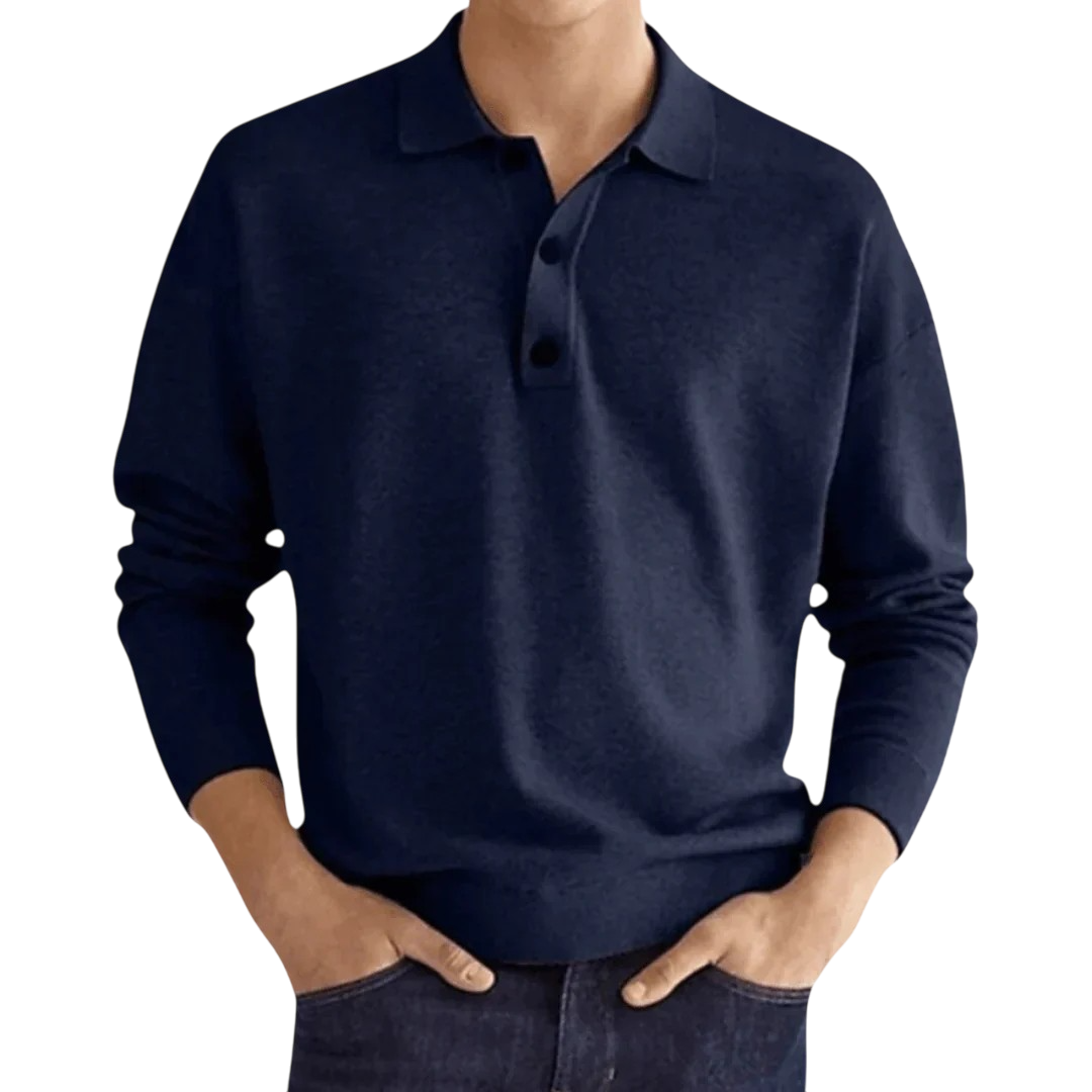 Jeffrey - Stylish Men's Long-Sleeved Polo Sweater for All-Day Comfort