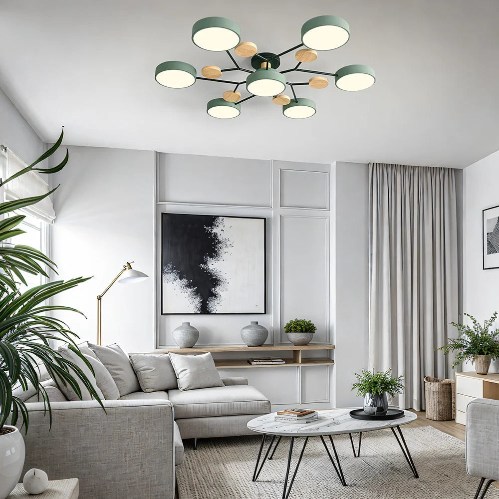 Ornava - Modern LED Flush Mount Ceiling Light Chandelier for Home