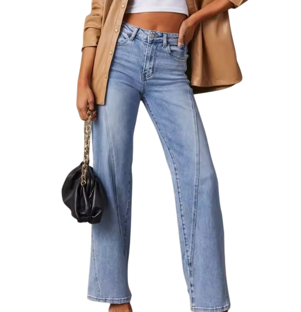 Donna - Stylish Women's High-Waisted Straight-Cut Jeans for Comfort and Class