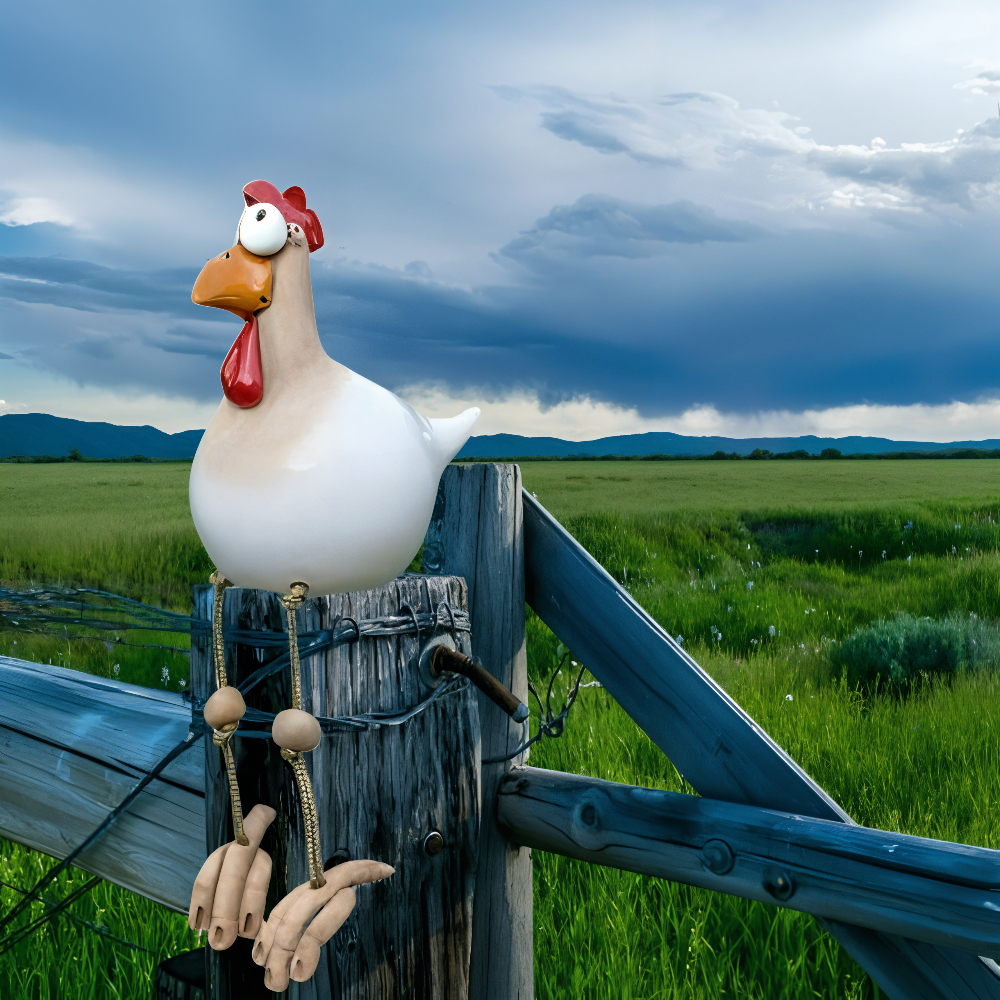 Planora - Funny Large Eyed Chicken Garden Statue Outdoor Decor