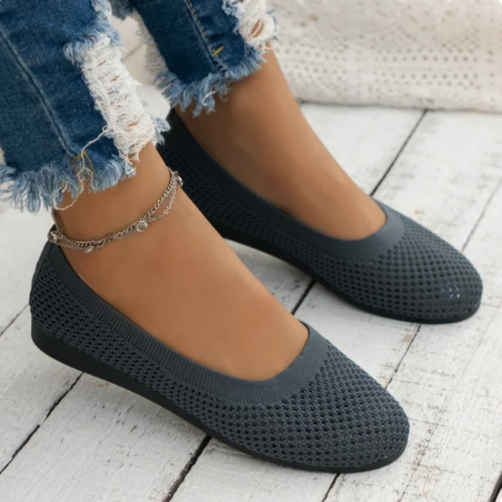 Janessa - Comfortable Women's Slip-On Flats with Breathable Mesh and Flexible Sole