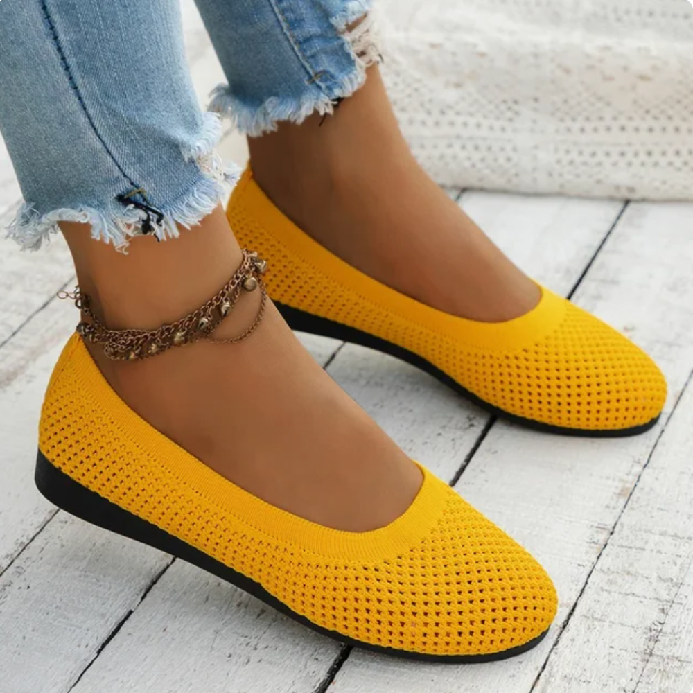 Janessa - Comfortable Women's Slip-On Flats with Breathable Mesh and Flexible Sole