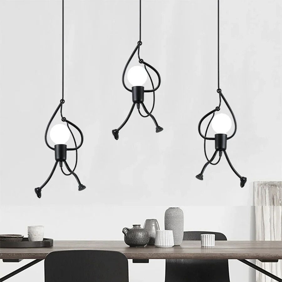 Serava - Playful Doll Pendant Lamp Retro Hanging Light Fixture