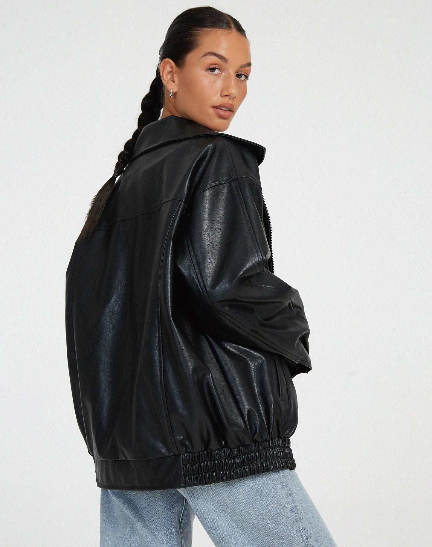 Jayden - Oversized Leather Jacket For Women Lightweight Trendy