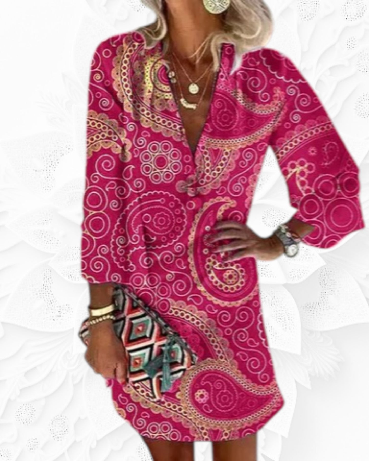 Rivka - Stylish Women's Patterned Dress for Summer Events
