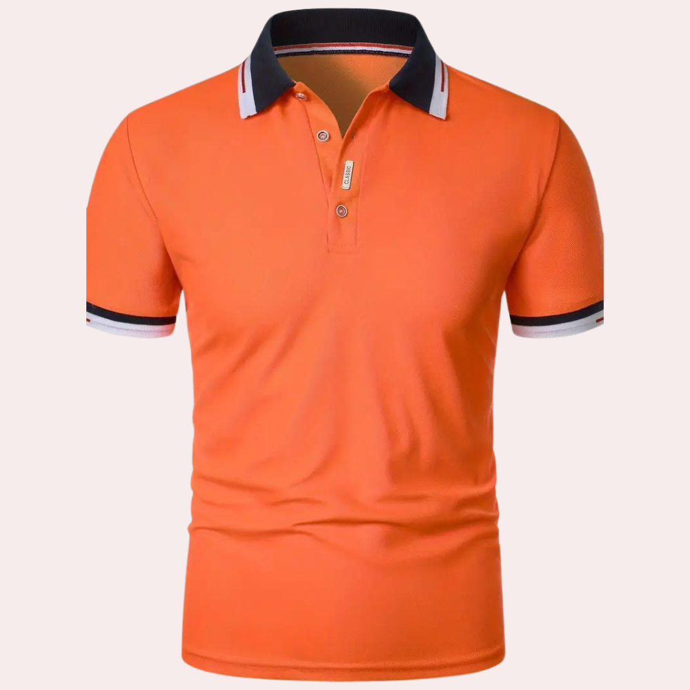 Brent - Stylish Orange Men's Polo Shirt for Summer Supporters