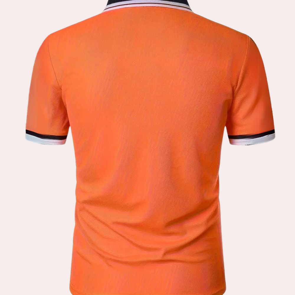 Brent - Stylish Orange Men's Polo Shirt for Summer Supporters