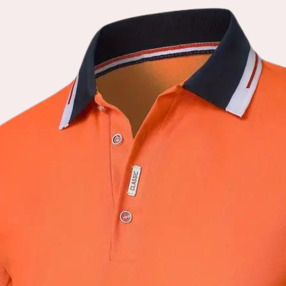 Brent - Stylish Orange Men's Polo Shirt for Summer Supporters