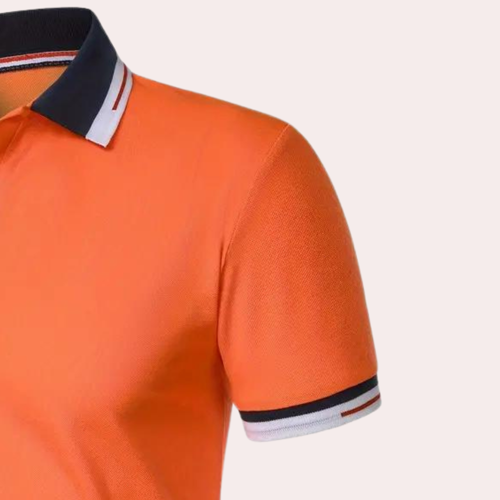 Brent - Stylish Orange Men's Polo Shirt for Summer Supporters