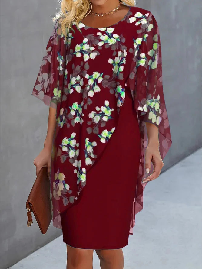 Glenda - Elegant Floral Chiffon Women's Dress for Any Occasion