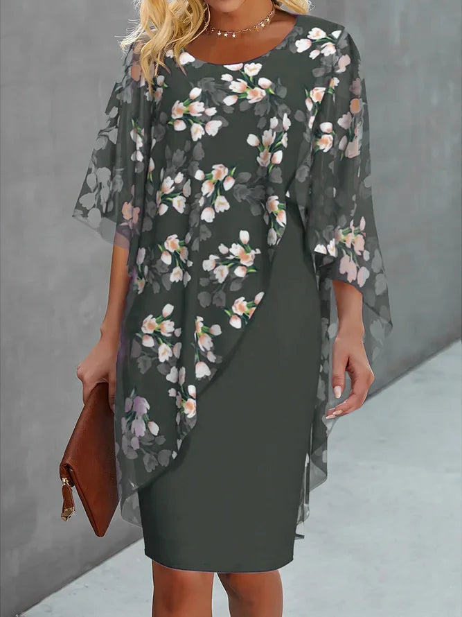 Glenda - Elegant Floral Chiffon Women's Dress for Any Occasion
