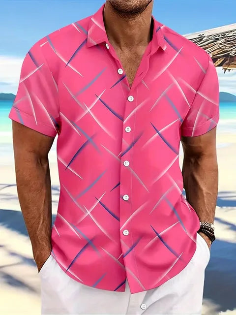Elmer - Stylish Patterned Shirt for Modern Men in High-Quality Linen