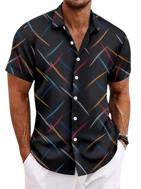 Elmer - Stylish Patterned Shirt for Modern Men in High-Quality Linen