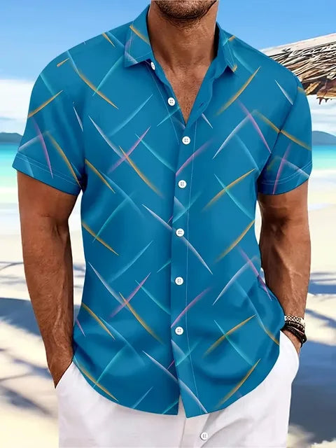 Elmer - Stylish Patterned Shirt for Modern Men in High-Quality Linen