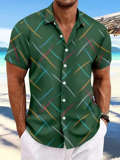 Elmer - Stylish Patterned Shirt for Modern Men in High-Quality Linen