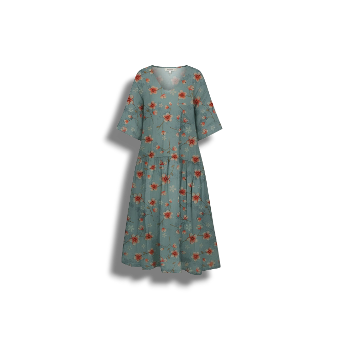 Mabyn - Elegant Women's Dress with Bohemian Charm and Floral Print