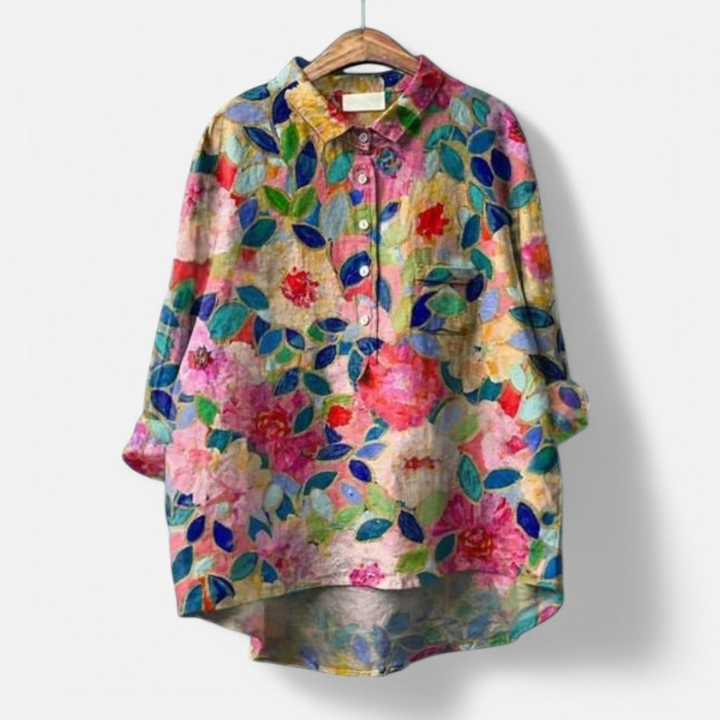 Kiara - Stylish Loose Fit Floral Blouse for Effortless Elegance