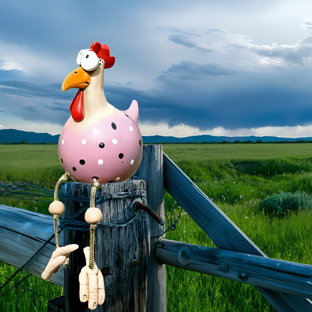 Planora - Funny Large Eyed Chicken Garden Statue Outdoor Decor