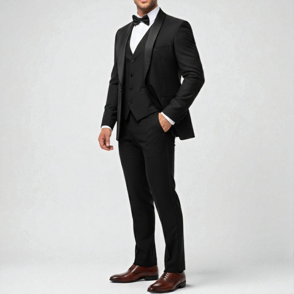 Finnick - Stylish 3-Piece Slim Fit Suit Set for Men in High-Quality Wool
