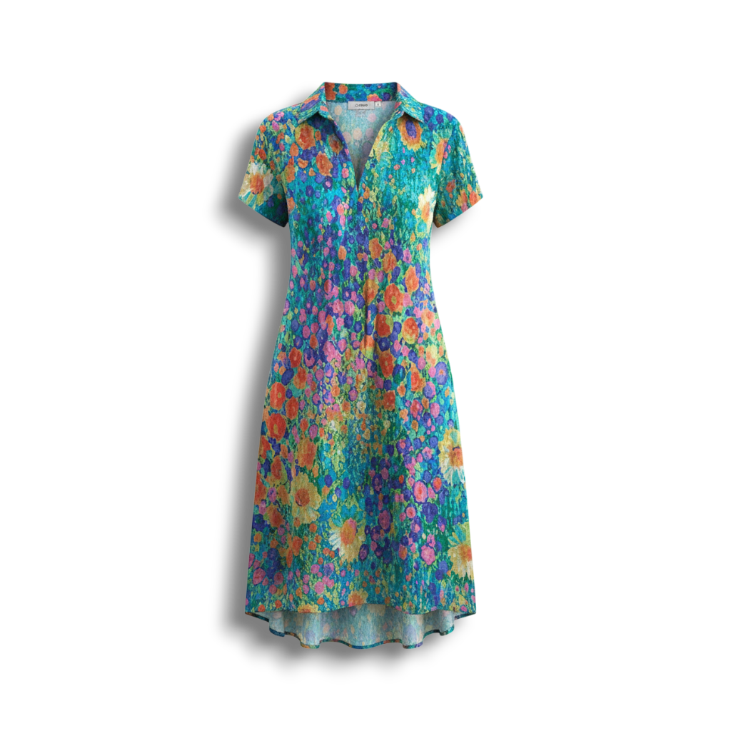 Renata - Boho Chic Summer Dress with Bold Floral Print