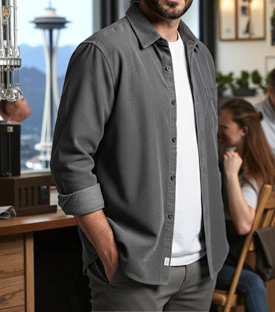 Winston - Stylish Men's Retro Corduroy Shirt for Any Occasion